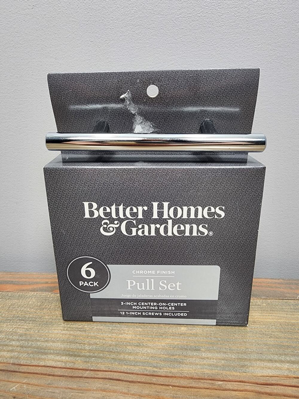Better Homes & Gardens Modern Chrome Finish Cabinet/Drawer Bar Pull Set ~ 6 Pack